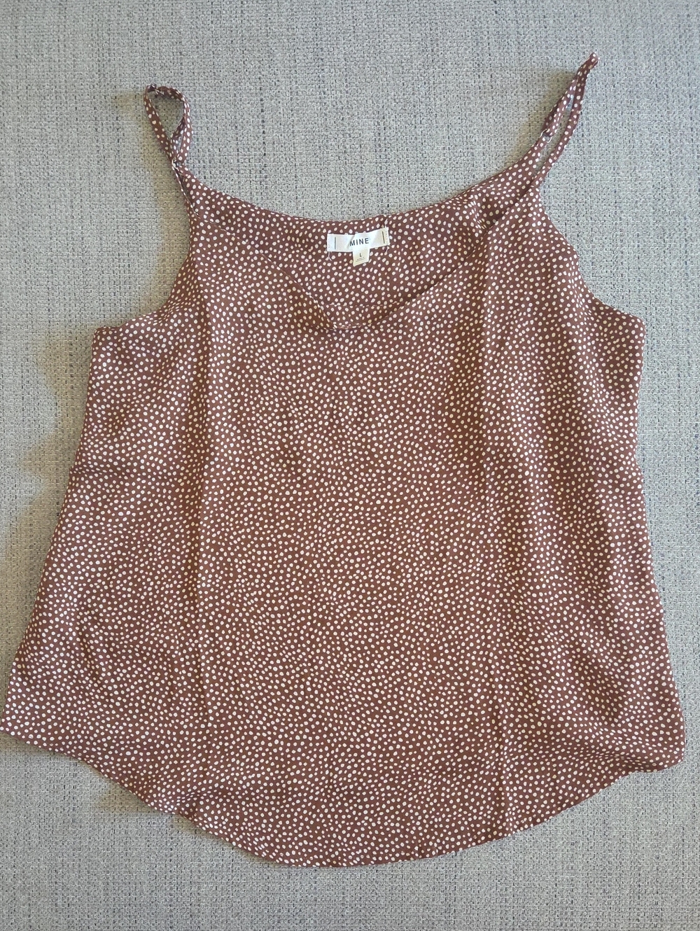 Mine Rust Brown Polka Dot Spaghetti-Strap Cami